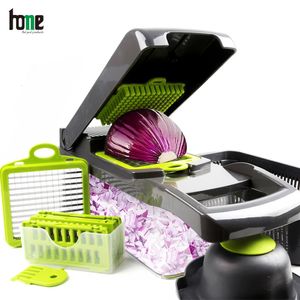 Cortador de verduras Picadora de cebolla Ensalada Rallador manual para rebanadora de verduras Rebanadora de huevos con contenedor Mandolina Accesorios de cocina 240104