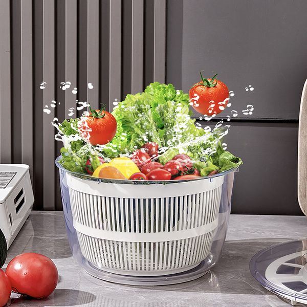 Deshidrator de vegetales Ensalada de vegetales Giratráneo Lechuga Fluja Fruit de fruta Cesta Secadora Mano de la mano Cocina para lavar el hogar Gadget