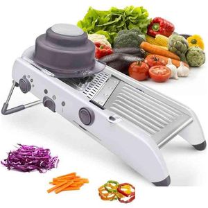 Outils de fruits à légumes lmetjma 18 types ajusté de mandoline réglable Slicer en acier inoxydable Jienner Cutter de pomme de terre à l'oignon KC0326 210406 DR DHQFG