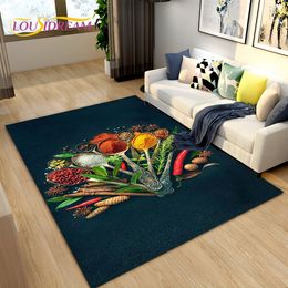 Graines de légumes Spices Fruit Arever Area Tapis, tapis pour tapis pour le salon DÉCOR DE CUITS DOORMAT DE CHAMBAT, MATE DE PLANCH