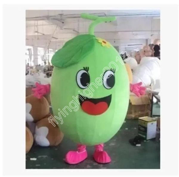 Costume de mascotte de melon de légumes taille adulte dessin animé personnage de thème d'anime carnaval robe unisexe robe de soirée de performance fantaisie de Noël