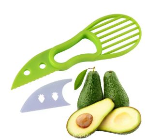 Outils de légumes 3-en-1 Trancheuse d'avocat Coupe-fruits Couteau Corer Séparateur de pulpe Beurre de karité Aide de cuisine Accessoires Gadgets Cuisine LL