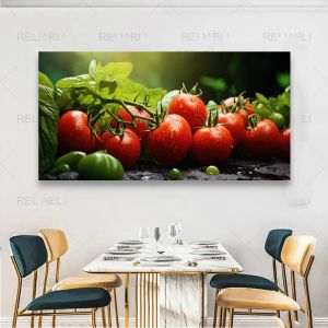 Légumes poivrons tomates pommes de terre nourriture affiche et impression toile peinture mur Art pour cuisine salon décor à la maison pas de cadre