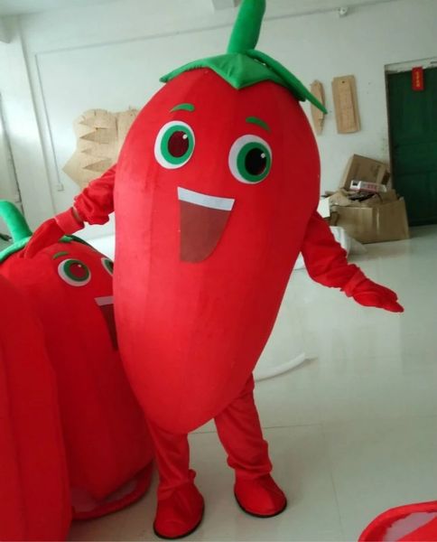 Costumes de dessin animé sur le thème des légumes, personnage de dessin animé, mascotte de poivron rouge, à vendre, robe fantaisie de carnaval d'halloween