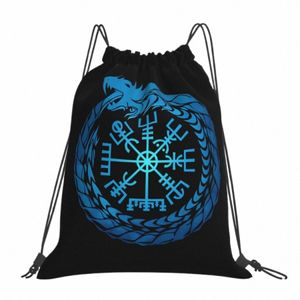 Vegvisir Jormungandr World Serpent V-Viking Age Cool Drawring Tassen wandelen Pouch 3D Print Backpack Boy Girls School Schoentas L6A0#