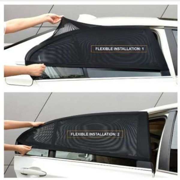 VEHEMO 2 pièces couverture de fenêtre de voiture pare-soleil rideau Protection UV bouclier pare-soleil visière maille solaire moustique Protection contre la poussière bâche de voiture