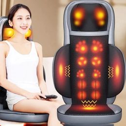 Vehicle-mounted Electric Full Body Massage Cushion Chair Pad Seat Heat Shiatsu Deep Kneading Vibration Back Massager for Home 240426