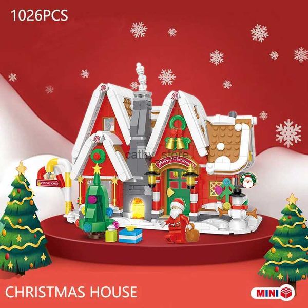Toys du véhicule 1026pcs Joyeux Noël House Blocaux de construction DIY Doll House Newyear Santa Claus Children Giftsl231114