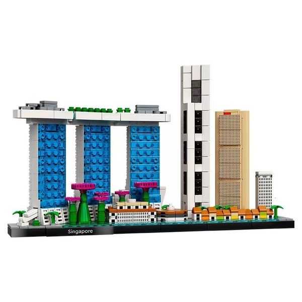 Véhicule jouets Architecture 21057 singapour dubaï londres Shanghai blocs de construction Kit briques classique ville modèle enfant pour enfants cadeau 230830