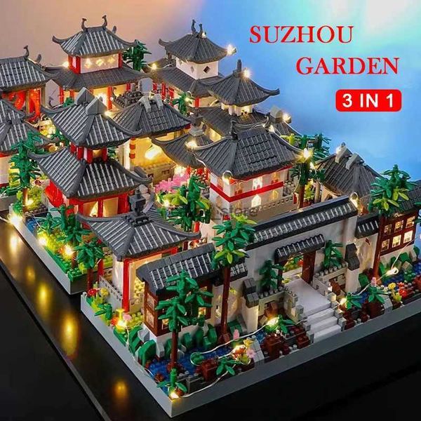Jouets de véhicules Chine Suzhou Classic Garden Series Ensemble de blocs de construction célèbres 1800 pièces Mini briques de construction modèle jouet pour enfants et adultes L231114