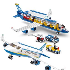 Vehículos de juguete Ciudad Avión Bloques de construcción Figura de avión Lanzadera Autobús Equipaje Camión Bloques Avión Modelo Ladrillos Niños Ensamblar juguetes Regalo SetL231114