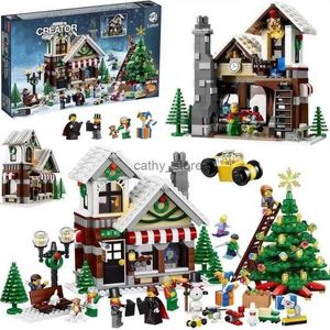 Véhicules jouets ville Creative Expert hiver Village magasin de jouets 10249 blocs de construction maison père noël magasin briques enfants cadeau de noël ToysL23111447