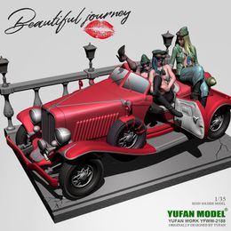 Voertuig Speelgoed YUFAN MODEL 135 Hars schoonheid soldaat en auto model kits figuur kleurloos zelf gemonteerd YFWW2188 230731