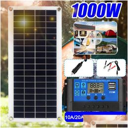 Accesorios para vehículos Kit de panel solar para automóvil a prueba de agua 30W 100W 300W 12V Tablero de carga USB con controlador para barco marino Rv Drop de DH7HC