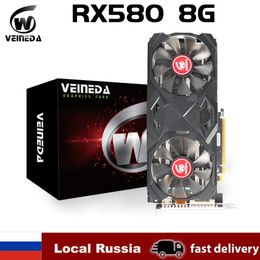 Veineda rx 580 8GB grafische kaart rx580 videokaart GDDR5 256Bit voor gaming GPU Display placa 8gb Refurbished 240113