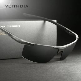 VEITHDIA aluminium magnésium hommes lunettes de soleil polarisées UV400 revêtement miroir lunettes de soleil extérieur lunettes pour homme accessoires 6588 240201