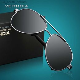 Marca VEITHDIA, gafas de sol polarizadas de piloto para hombre, gafas de sol para hombre, montura de aleación, gafas de conducción, gafas de sol masculinas, tonos 1306 L230523