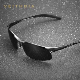 VEITHDIA Hombres Gafas de sol Diseñador de la marca Aluminio Polarizado UV400 Lente Deportes Conducción Gafas de sol al aire libre Gafas para hombre 6518 240201