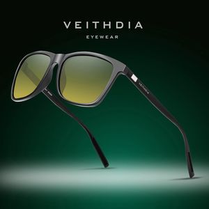 Veithdia zonnebrillen Pilot Men Merk Rijden Mode gepolariseerd UV400 Lens unisex Vintage brillen mannelijke bril voor vrouwen VT6108 240402