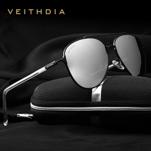 VEITHDIA lunettes de soleil polarisées Vintage pilote marque Designer hommes/femmes lunettes de soleil gafas oculos de sol masculino 3802