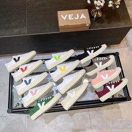 Vejaon sneakers Franse Brazilië groene koolstofarme levensduur V organische katoenen flats platform sneakers vrouwen casual klassieke witte designer schoenen heren loafers er is een v op de