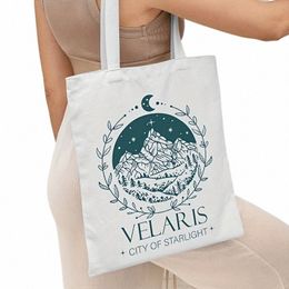 Velaris – sac fourre-tout en toile à motif City of Starlight, sac de plage, sac de boutique Fi, sacs à main de supermarché de haute qualité J835 #