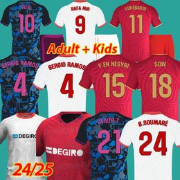 Veliz Mariano Soccer Jerseys 2023 2024 2025 Sevillas FC Sergio Ramos Football Shirts I.rakitic L.ocampos Gudelj Suso 24 25 Rafa Mir J. Navas Isaac Men Kids Kits