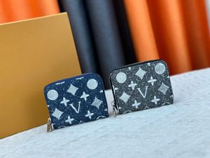 2024 Nieuwe stijl denim kleine portemonnee portemonnee klassieke mini avondtassen koppeling handtas ontwerper tas tas tas canvas check map m81185