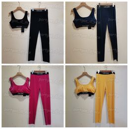 Velour Womens Sports Pants Tanks Letters Sleeveless Tank Tops Sexy Backless Rembourré Amovible Yoga Set