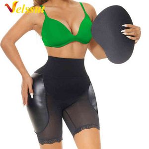 Velsut Dames Hoge Taille Heup Enhancer Slips voor Dames Butt Lifter Afslanken Katoenen Pad Shapewear Bodysuit Shaper Model Slipjes Y220411