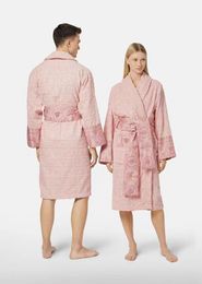 Fluwelen badjas Ontwerpers barok Mode pyjama Heren Dames Letter jacquard bedrukking Barocco print mouwen Sjaalkraag Zakriem 100% katoen36ess