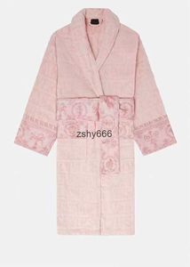 Velvet badjas gewaad ontwerpers barokke mode pyjamas heren dames brief jacquard print barocco print mouwen sjaal kraag pocket riem 100% katoen