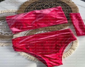 Velvet Bikini Set Classic 3 Pieces Swwwear Fashion Letter Imprimer des maillots de bain Sunsn Sexy Lingerie Girls Beachwear551230