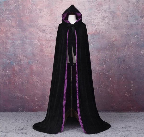 Capa de terciopelo negro y morado para boda, capa para exteriores, chal de Boda de Princesa para accesorios nupciales, Cloak1752735