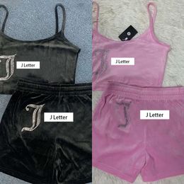 Velvet camisole shorts set tweedelig bijpassende mouwloze crop top korte zomer sappige tracksuit outfits voor dames s