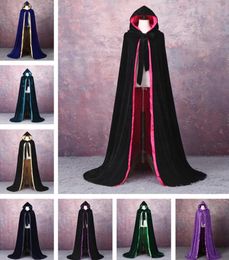 Velvet cloak Winter Wedding Cloak Cape Warmth Wedding bride Cloak Cheap Wicca Robe Wram Christmas Floor Length Long Bridal Jacket 3400667