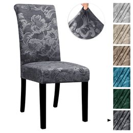 Cubiertas de silla elástica de terciopelo asiento antiesctual de antideslizos jacquard estiramiento para comedor cocina el 12 pcs 231222