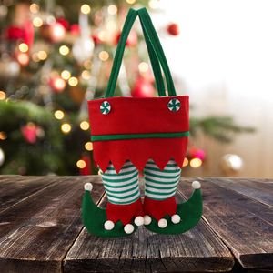 Velvet elf pop candy opbergtassen kerst kerstman pocket kinderspeelgoed voor nieuwjaar geschenken kerstboom hangers ornamenten