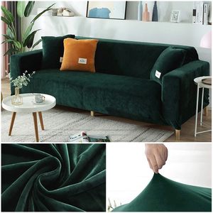 Fundas de sofá de tela de terciopelo para sala de estar cubierta suave elástica de alta calidad 1234 asientos sillón moderno hogar 240304