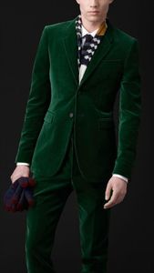 Tuxedos de marié en velours vert/marron/bleu pour hommes, smoking de mariage populaire pour hommes, veste Darty, costume blazer sur mesure (veste + pantalon + cravate) 1133