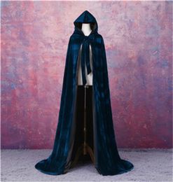 Velvet Hooded Cloak Wedding Cape Halloween Wicca Robe Wicca Robesleeeless Bridal Wrap CAWA