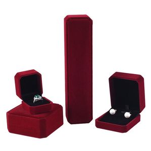 Caja de joyería de terciopelo, collar, anillo, pendientes, pulsera, colgante, organizador, soporte, cajas de embalaje de regalo para propuesta de boda