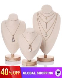 Chevalet à bijoux en velours, chaîne de collier, support de buste, support de tour pour la maison et la chambre à coucher273u7385690