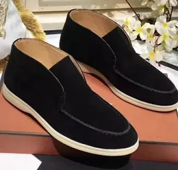 Samt Leder Luxus Herren Loro Walk Boots Lp Designer Damen Flats Ankle Boot B22 23 Sneakers Mocassin Plus