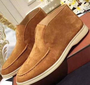 Velvet Leather Luxury Mens Walk Boots Designer Womens Flats Boot Boot B22 23 Sneakers Mocassin Plus taille 45 46