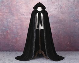 FLUWEEL GEVOERDE Cape fluwelen capuchon mantels kostuum fluwelen capuchon mantel Cape middeleeuwse heidense heks Wicca vampier Halloween Costume293w