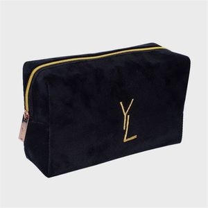 Trousse de maquillage en velours pour femmes, Sac à cosmétiques de luxe, Pochette de maquillage à fermeture éclair, Trousse de toilette de lavage pour hommes, Pochette de luxe douce