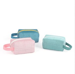 Trousse de maquillage en velours femmes grands sacs à cosmétiques de voyage pour maquillage couleur unie pochette à glissière féminine