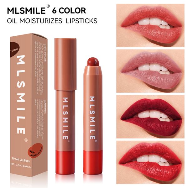 Lápiz labial mate de terciopelo, resistente al agua, 6 colores, brillo labial, cosméticos de belleza, lápiz labial glaseado, lápiz labial suave, maquillaje coreano