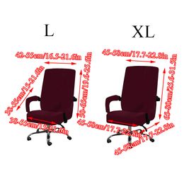 Velvet bureaustoelhoes computer stretch antidirty fauteuil deksel wasbare roterende stoel hoesje slipcovers armleuning gamer cover